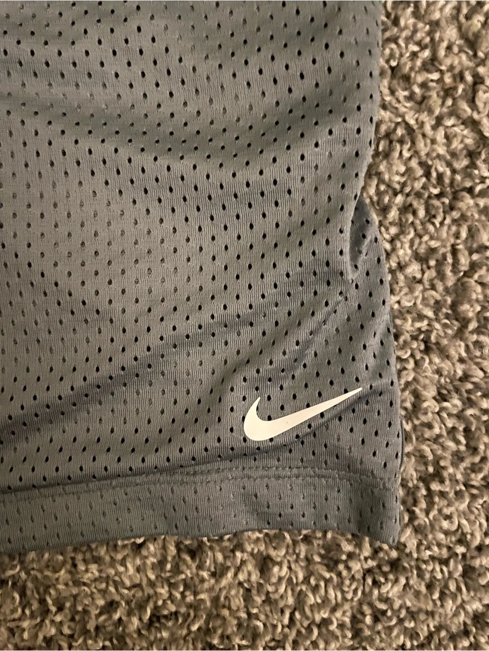 Boy’s Nike Gray Athletic Mesh Shorts with White Swoosh